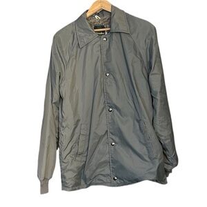 Vintage Men's Weather Breaker Gray Faux Fur Lined Snap Jacket Size S